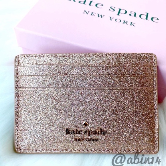 NWT Kate Spade Glitter Card Case with Gift Box - Picture 1 of 8